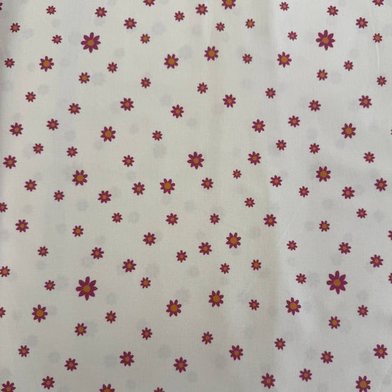 Maeve floral cotton fabric pearl daisy print