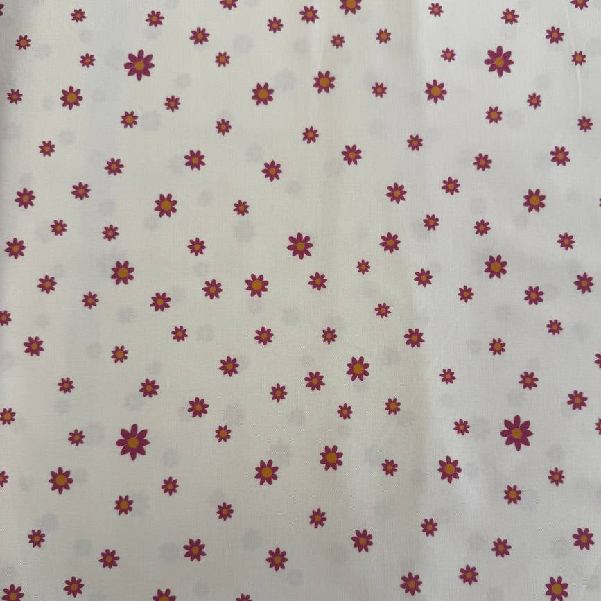 Maeve floral cotton fabric pearl daisy print