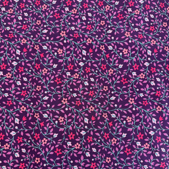 Plum floral vine quilting cotton fabric by Moda Parlor collection