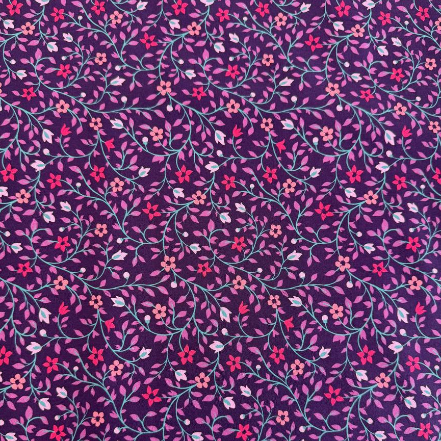 Plum floral vine quilting cotton fabric by Moda Parlor collection