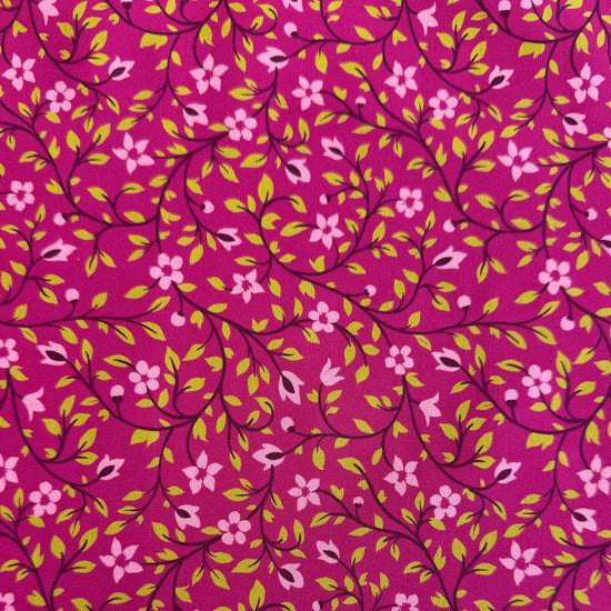 Pink floral vine quilting cotton fabric by Moda Parlor collection