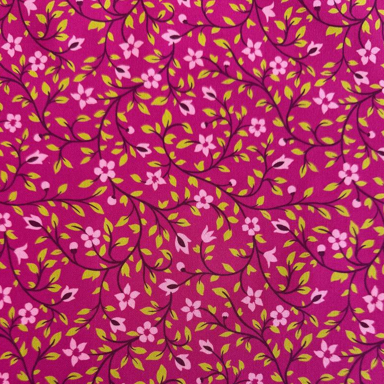 Pink floral vine quilting cotton fabric by Moda Parlor collection