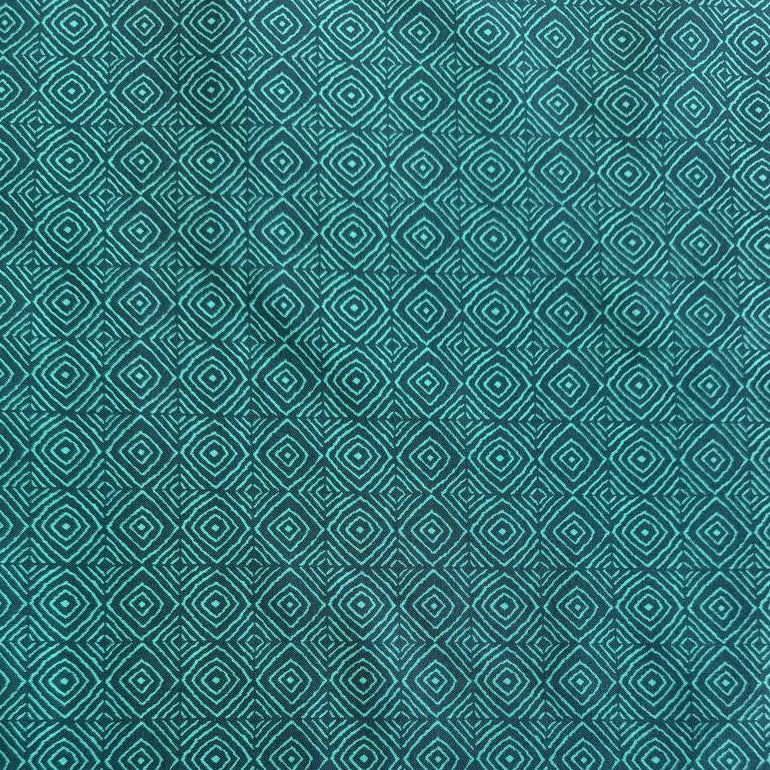 Moda Parlor fabric peacock teal geometric diamond pattern cotton