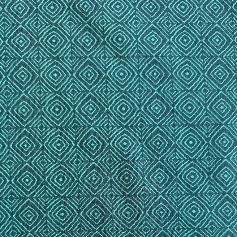 Moda Parlor fabric peacock teal geometric diamond pattern cotton