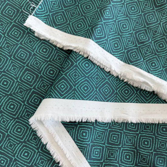 Moda Parlor fabric peacock teal geometric diamond pattern cotton