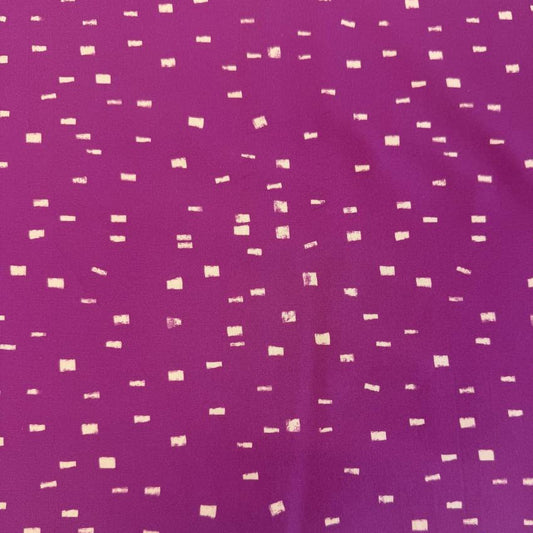 Cyclamen pink cotton fabric with metallic gold dash pattern by Moda Maeve collection