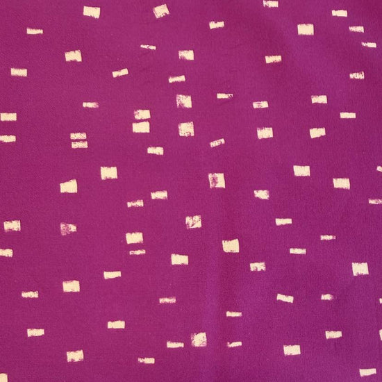 Cyclamen pink cotton fabric with metallic gold dash pattern by Moda Maeve collection
