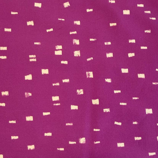 Cyclamen pink cotton fabric with metallic gold dash pattern by Moda Maeve collection