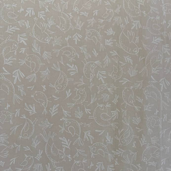 Cream bird cotton fabric Chirp by Elena Amo for Moda