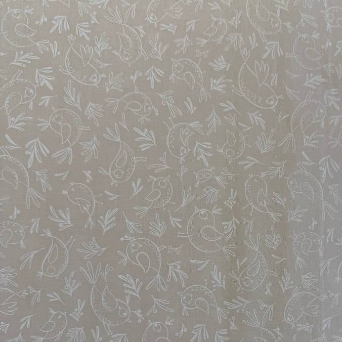 Cream bird cotton fabric Chirp by Elena Amo for Moda