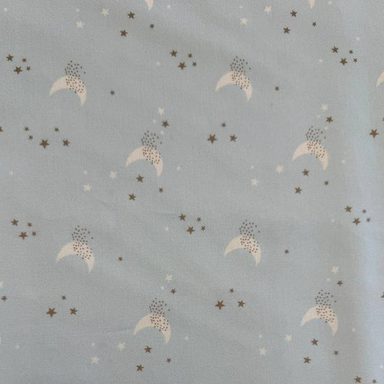 Light blue moon stars cotton fabric Little Ducklings by Paper and Cloth for Moda