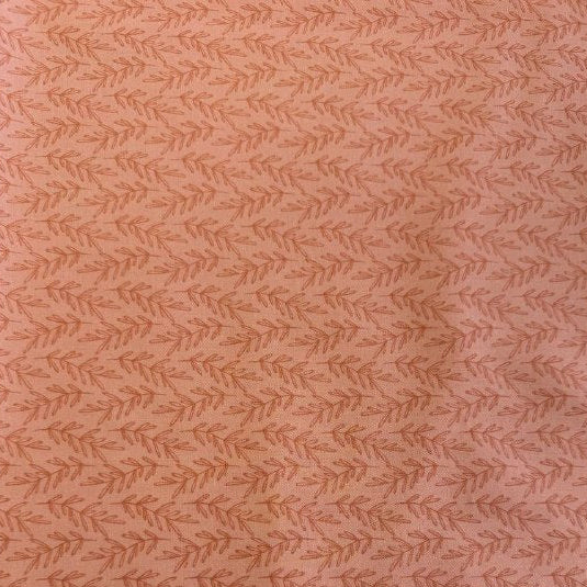 Chirp by Elena Amo for Moda leaf print cotton fabric in Sunrise peach