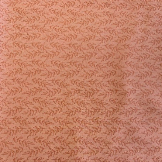 Chirp by Elena Amo for Moda leaf print cotton fabric in Sunrise peach