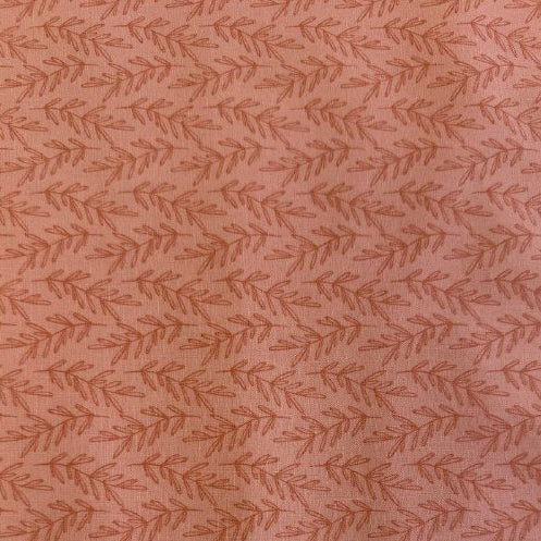 Chirp by Elena Amo for Moda leaf print cotton fabric in Sunrise peach