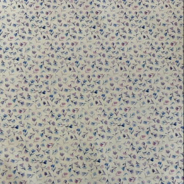 Delphinium floral cotton fabric by Janet Clare for Moda in ivory with delicate pastel floral print