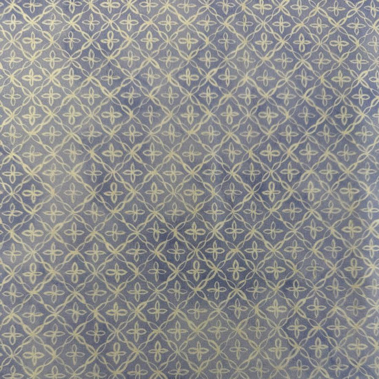 Lilac cotton fabric with delicate cream geometric floral lattice pattern