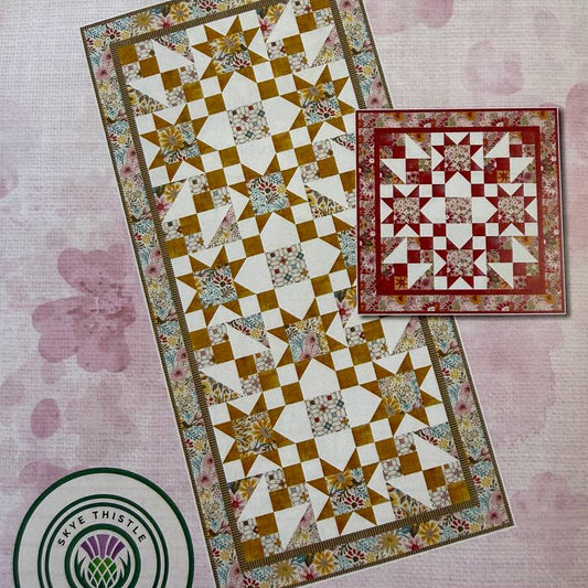 Flower Patch Quilt Pattern – Table Runner & Pillow Design