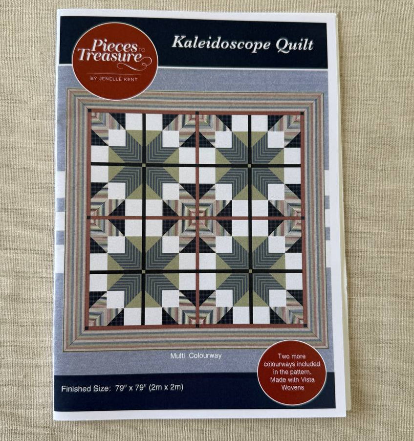Kaleidoscope quilt pattern geometric star design multi colourway Pieces to Treasure