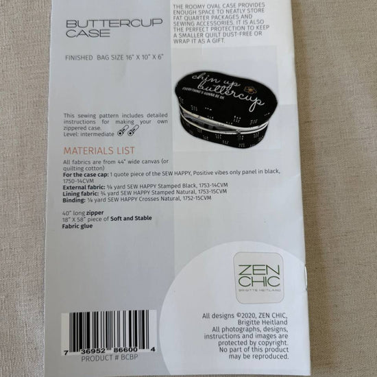 oval zippered sewing case pattern Buttercup case Zen Chic storage bag