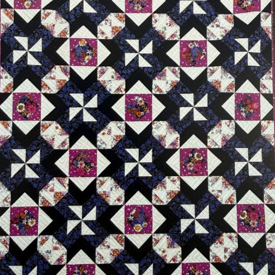 traditional patchwork quilt pattern geometric blocks Mealie quilt Road 17N Designs