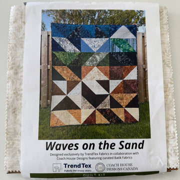 Waves on the Sand batik quilt kit by TrendTex geometric lap quilt 54x63 inches