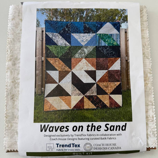 Waves on the Sand batik quilt kit by TrendTex geometric lap quilt 54x63 inches