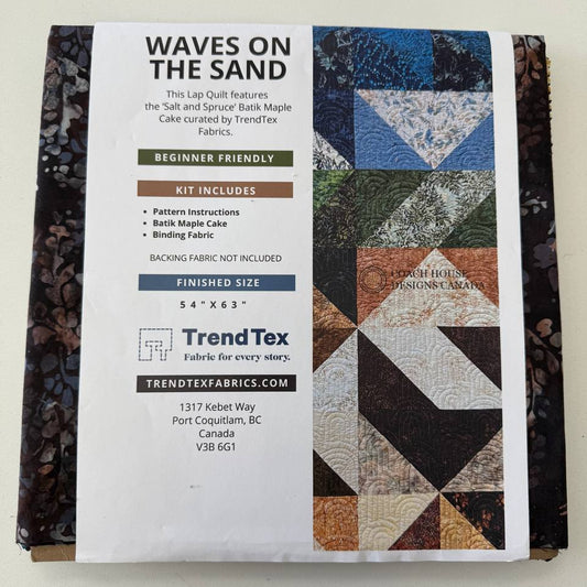 Waves on the Sand batik quilt kit by TrendTex geometric lap quilt 54x63 inches