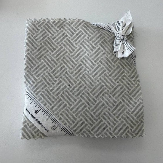 Moda Fabrics 5 inch flannel squares in grey and brown herringbone print