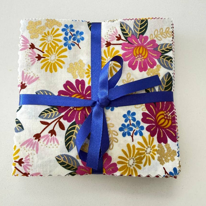 Reign charm pack 5 inch floral quilting cotton precut fabric bundle