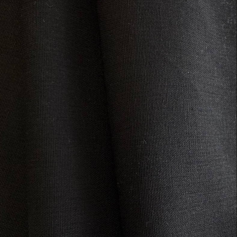 Black linen fabric solid 58 inch width