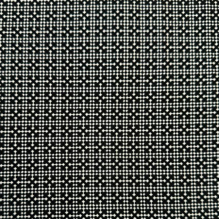 BasicGrey Posh Onyx Noir black and ivory geometric cotton fabric