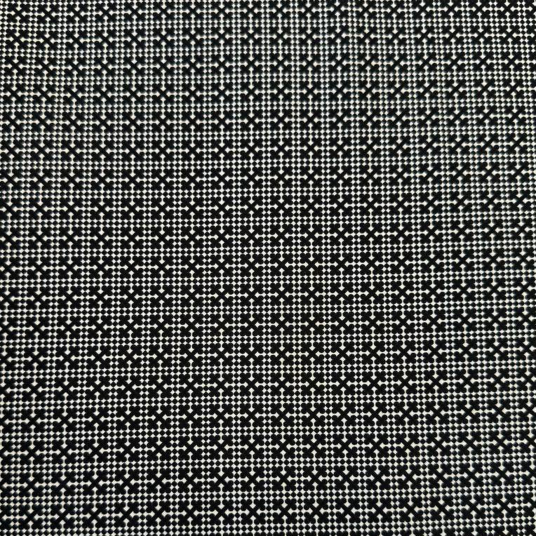 BasicGrey Posh Onyx Noir black and ivory geometric cotton fabric