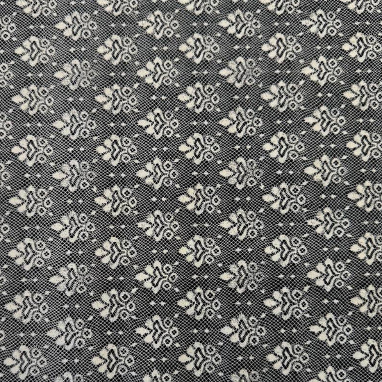 BasicGrey Posh Onyx Noir black and ivory geometric cotton fabric