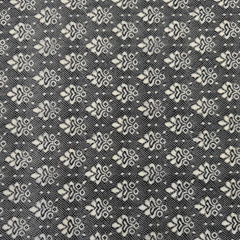 BasicGrey Posh Onyx Noir black and ivory geometric cotton fabric