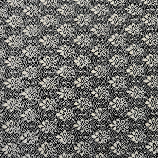 BasicGrey Posh Onyx Noir black and ivory geometric cotton fabric