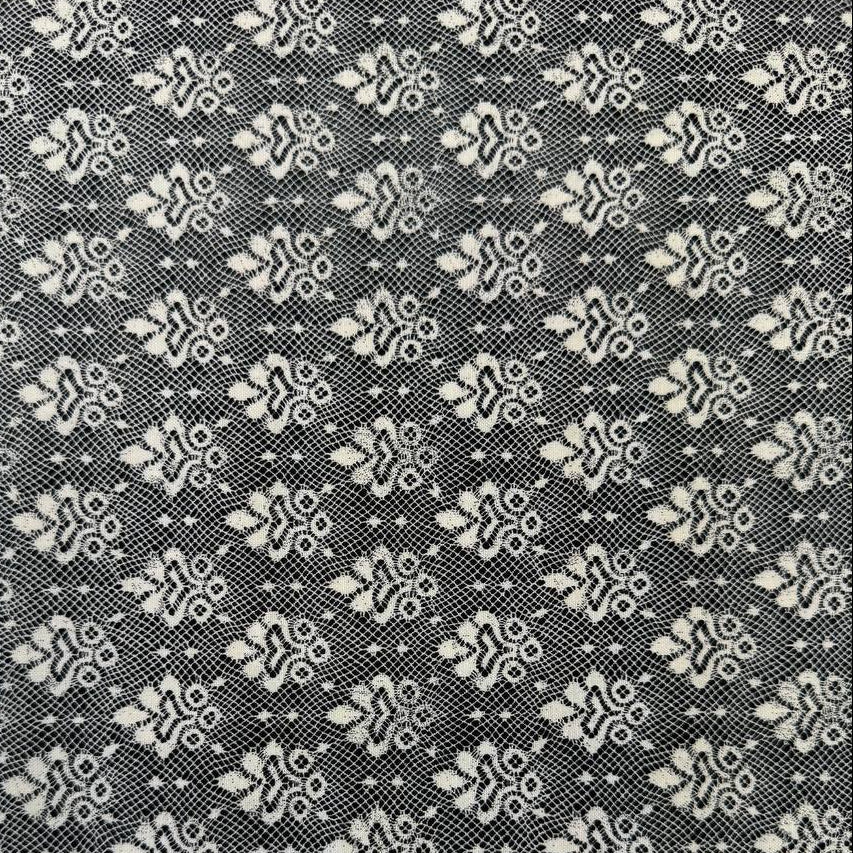 BasicGrey Posh Onyx Noir black and ivory geometric cotton fabric