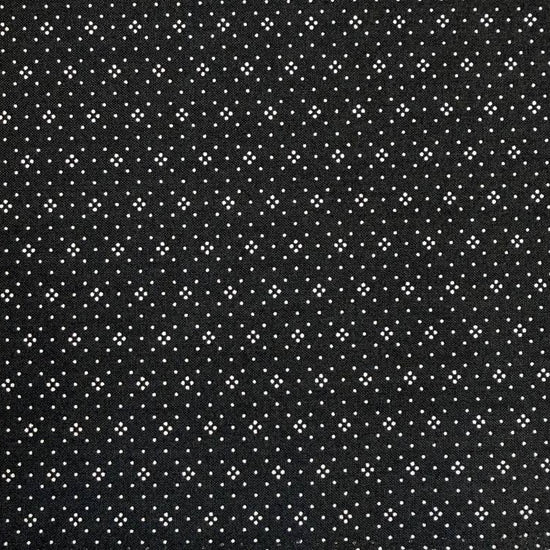 Charcoal cotton fabric with small white floral ditsy print Moda Eyelet Fig Tree