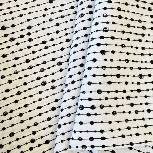 Black and white beaded stripe quilting cotton Patrick Lose