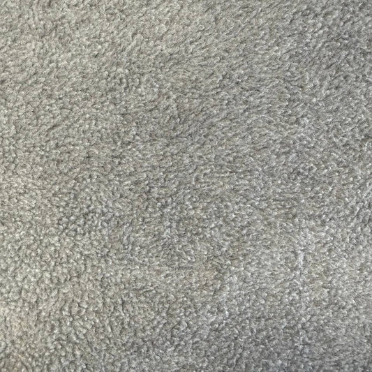 Light grey melange polar fleece fabric with soft brushed texture 