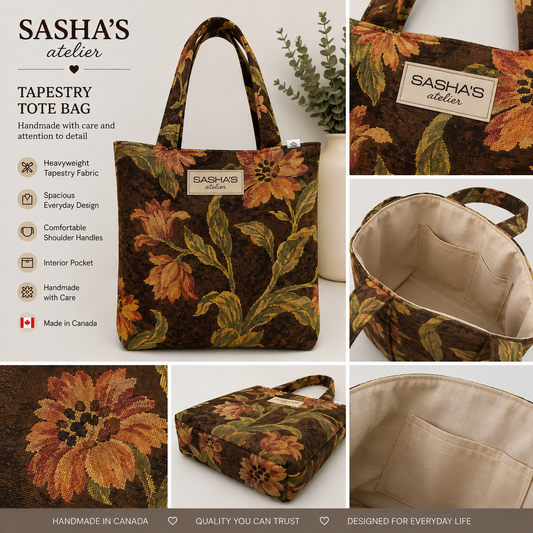 Floral Tapestry Tote Bag – Handmade in Canada