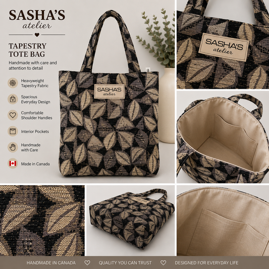 Geometric Tapestry Tote Bag – Handmade in Canada