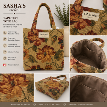 Floral Tapestry Tote Bag – Handmade in Canada