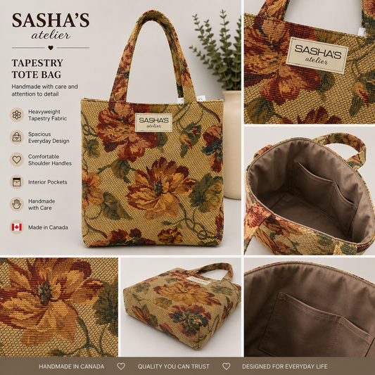 Floral Tapestry Tote Bag – Handmade in Canada