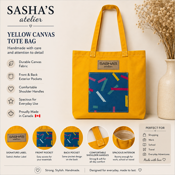 Yellow Canvas Tote Bag – Handmade in Canada