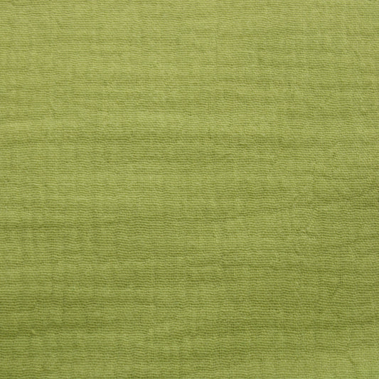 This soft double gauze cotton fabric has a light airy texture with a gently crinkled surface.
