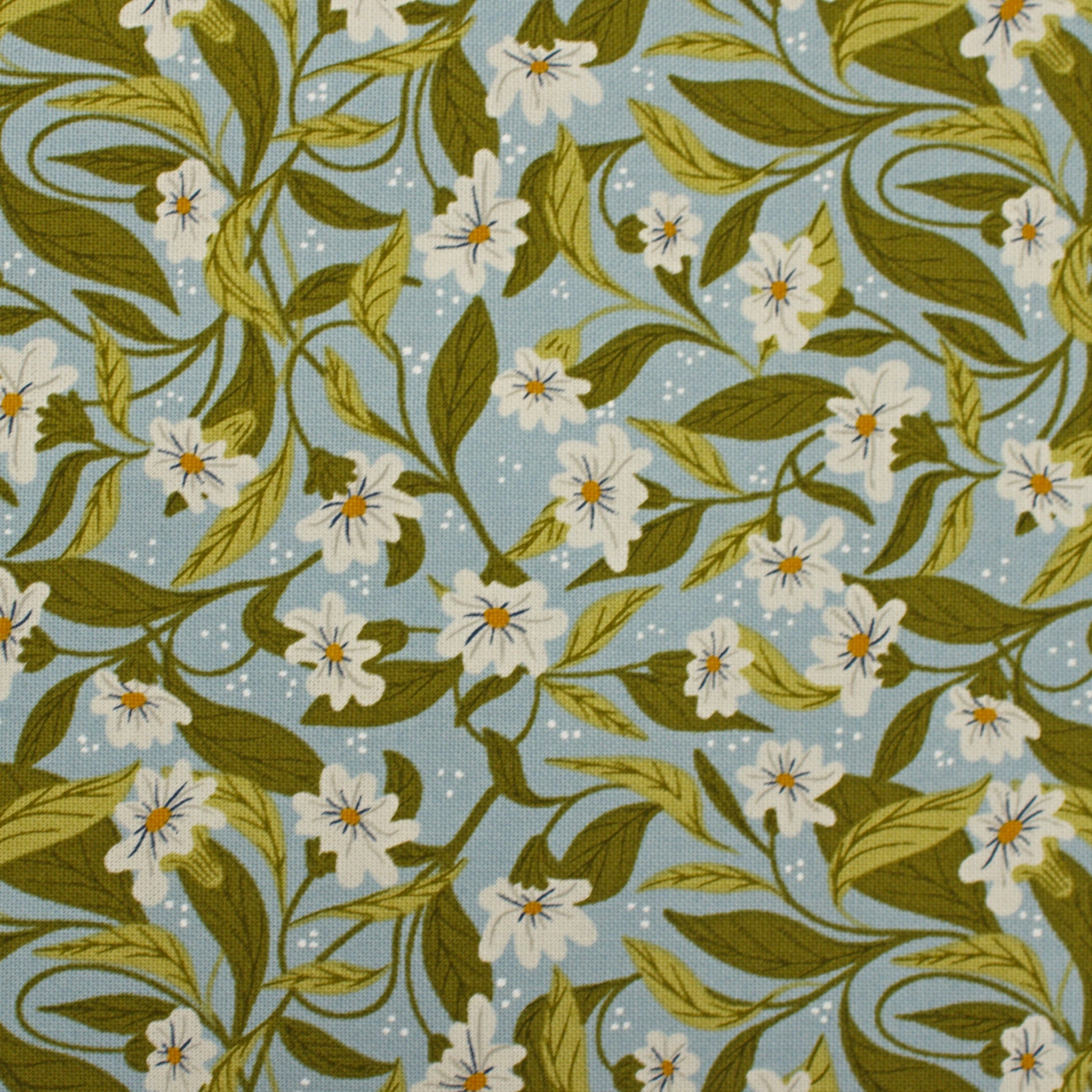 Woodland Wonder cotton fabric forest blue green with woodland animals by Gingiber for Moda 