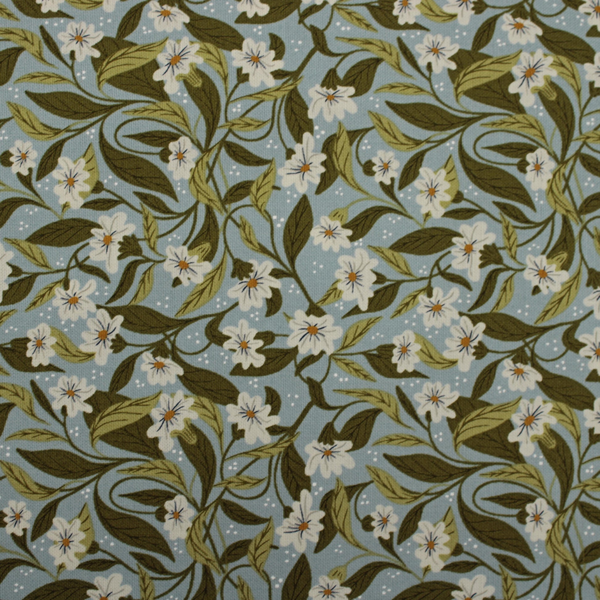 Woodland Wonder cotton fabric forest blue green with woodland animals by Gingiber for Moda 