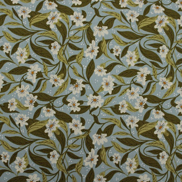 Woodland Wonder cotton fabric forest blue green with woodland animals by Gingiber for Moda 