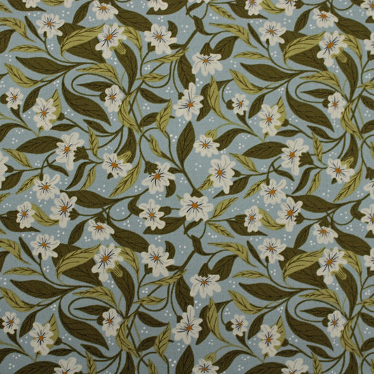 Woodland Wonder cotton fabric forest blue green with woodland animals by Gingiber for Moda 