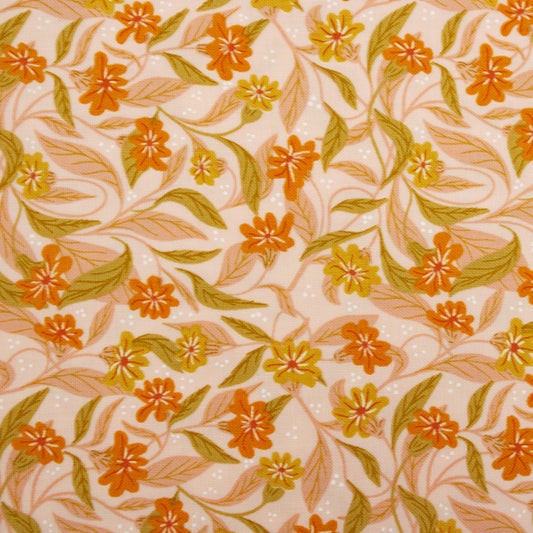 Woodland Wonder cotton fabric blush floral by Gingiber for Moda 